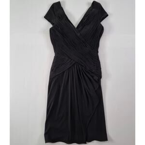 Alex Perry Black Pleated Ruched Cocktail Dress size US 2